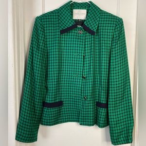 RARE Casual Corner Vintage Green and Black Jacket